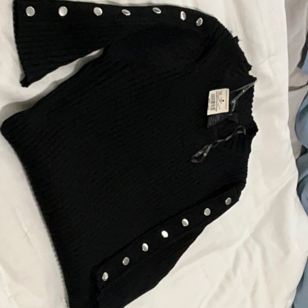 Ashley Stewart Black Sweater With Silver All Sales Final New With Tags